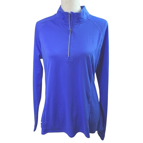Danskin Now 1/4 Zip Pullover Top Women Athletic Running Yoga Blue Dri-More Large - Picture 9 of 16